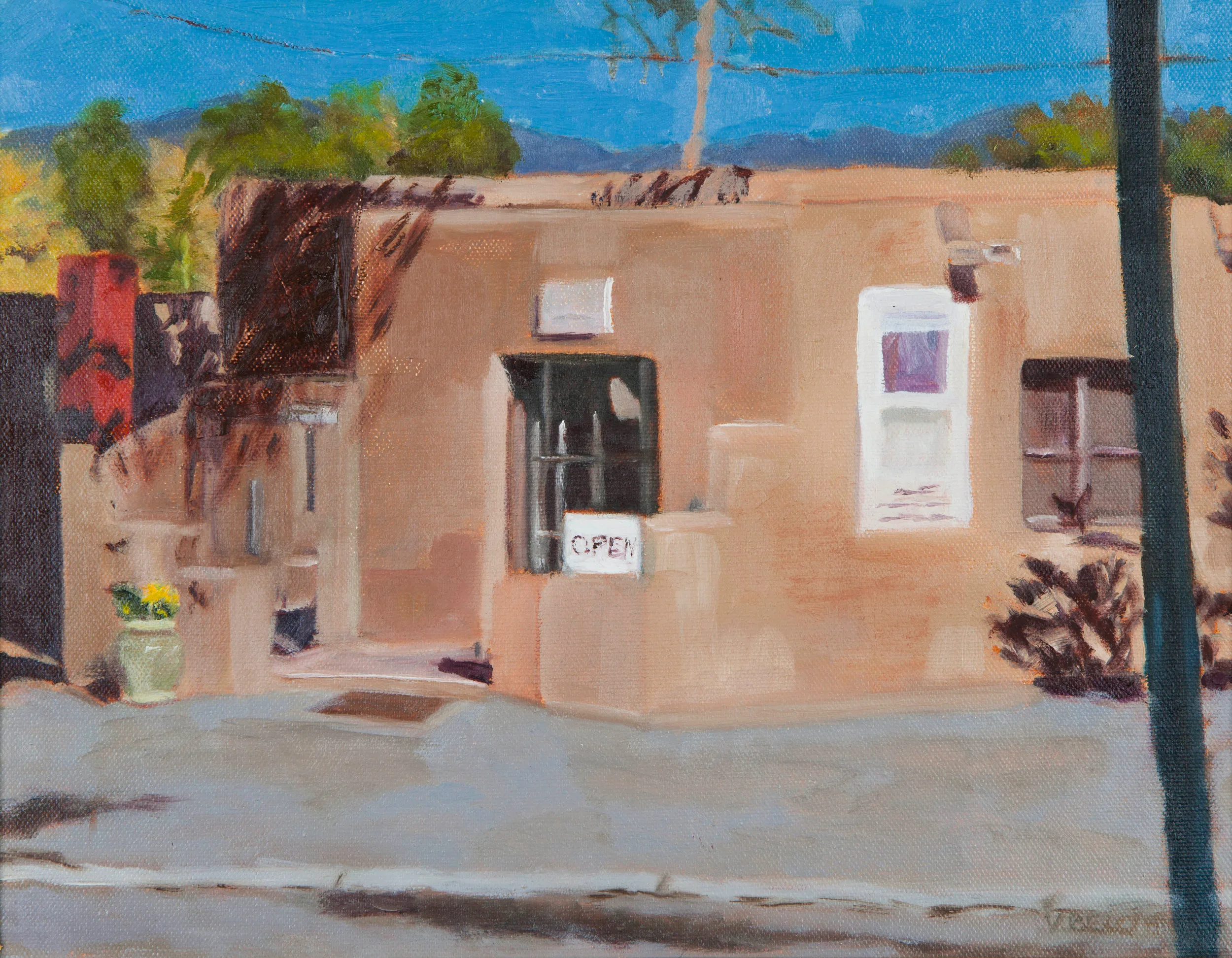 Canyon Road - Sante Fe, oil painting by Valerie Belcher