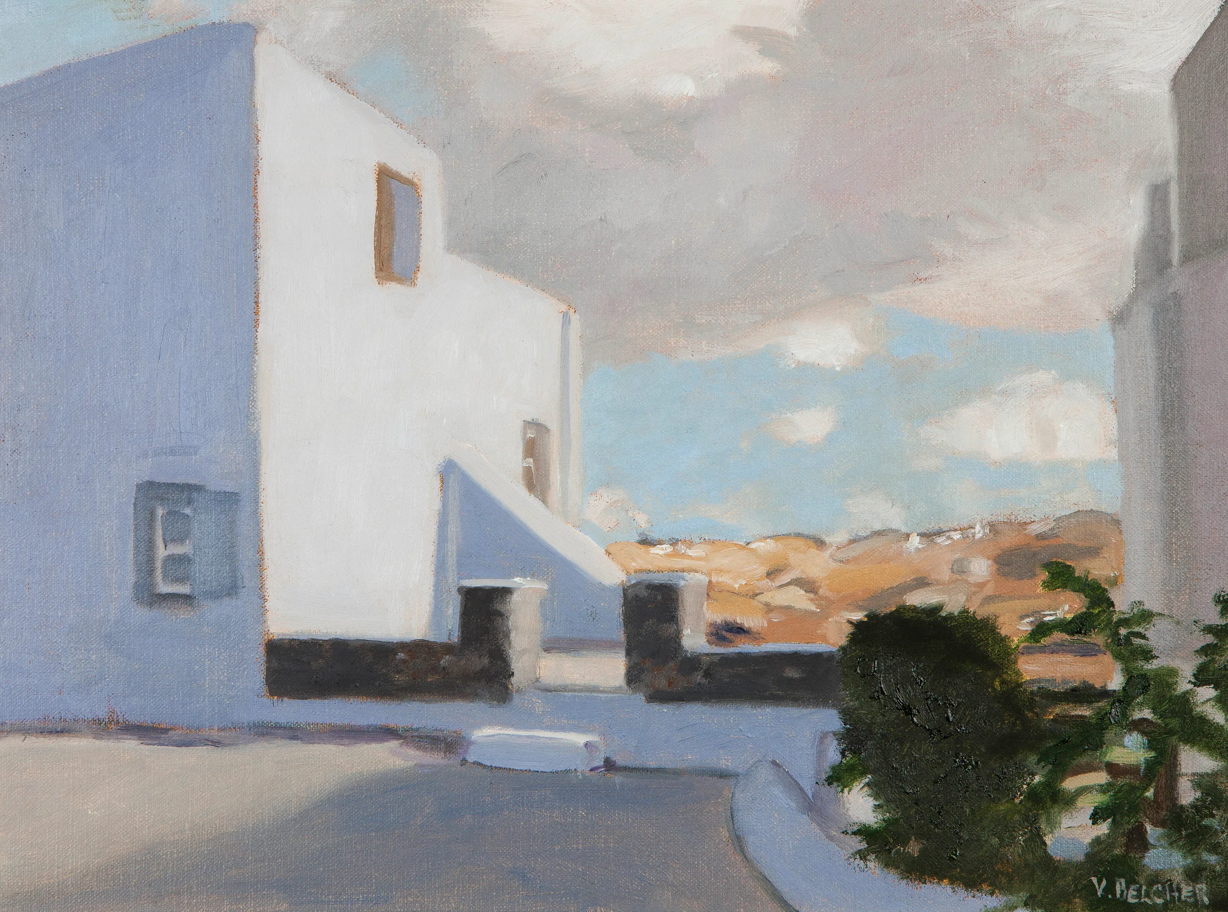 Mykanos, oil painting by Valerie Belcher