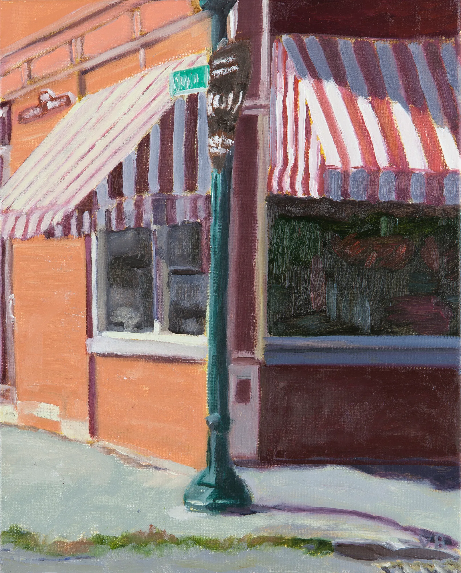 On the Corner, oil painting by Valerie Belcher