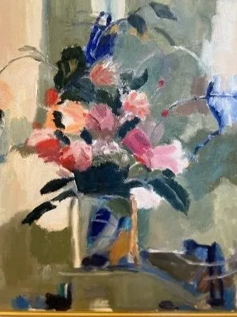 Roses, oil painting by Valerie Belcher