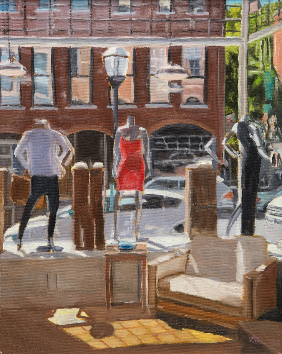 Sale Today, oil painting by Valerie Belcher