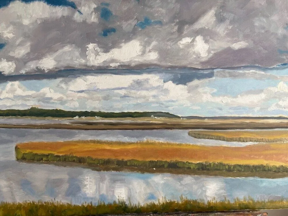 Sippiwissett Marsh, oil painting by Valerie Belcher