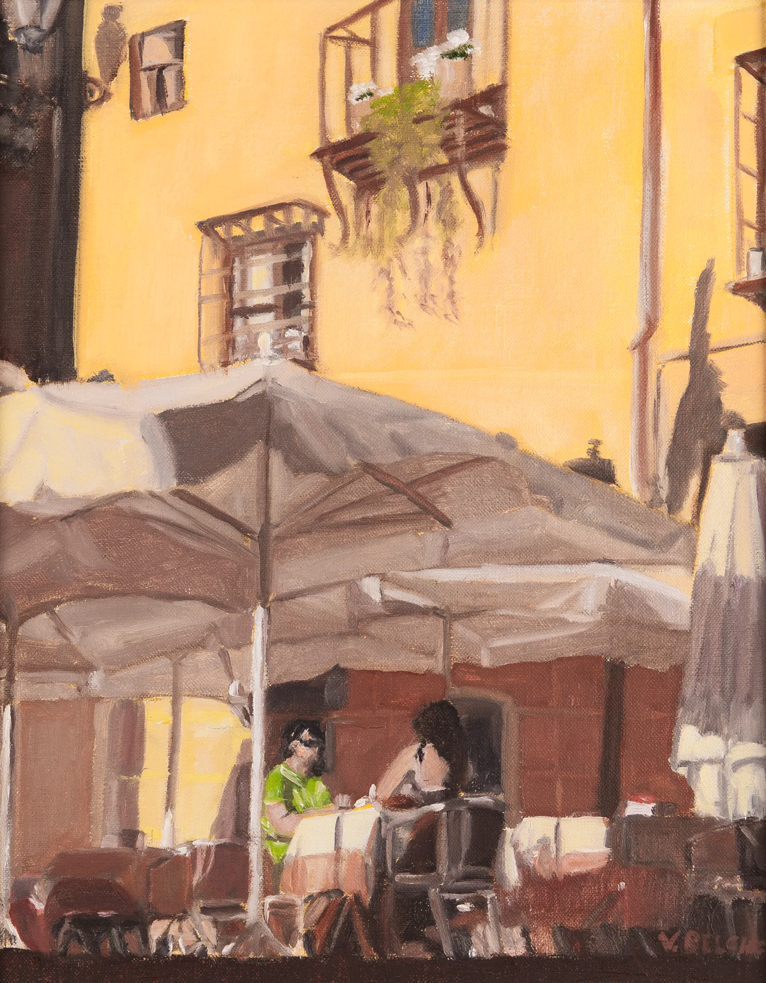 Table for Two, oil painting by Valerie Belcher