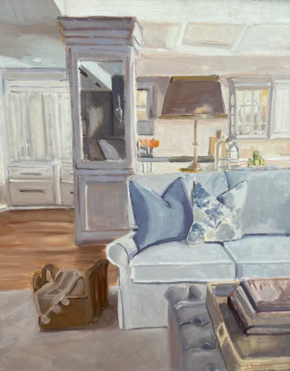 Thoughts during Quarantine, oil painting by Valerie Belcher
