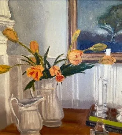 Tulips, oil painting by Valerie Belcher